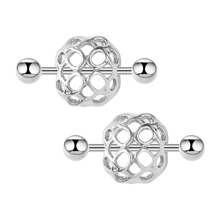 1 Pair Stainless Steel Nipple Ring Set Inlaid Shiny  Simple Style Copper Body Piercing Jewelry Set - #6 - View 9