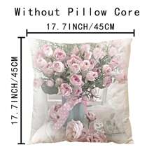1pc 17.7*17.7inch/45*45cm Digital Print Polyester Decorative Pillowcase With Hidden Zipper For Living Room And Bedroom, Floral Pattern (Pillow Core Not Included) - Multicolor - View 2