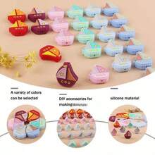 1個新款卡通帆船形矽膠珠,適用於兒童diy珠寶製作 - 紅色 - 查看 5