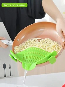 1入組矽膠廚房過濾器,現代深灰色矽膠過濾夾用於廚房 - 綠色 - 查看 1