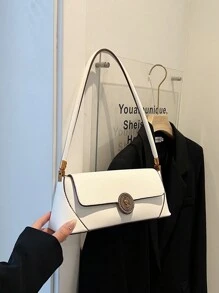 2024 秋冬新款时尚纹理腋下包不常见的单肩斜挎包 - 白色 - 查看 7