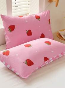 Strawberry Print Duvet Cover Set Without Filler