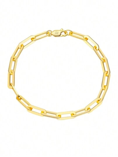 1入組真925純銀書針鏈手鍊,獨特的女士手鍊,精美的珠寶禮物,適合生日派對或紀念日