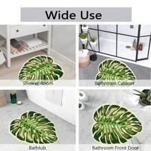 1塊防滑浴室地墊,葉形地墊,鳳尾蕨綠植物浴室地板廚房地毯,適用於室內門墊、浴室吸水地墊、家庭入口地墊、浴室廚房速干地墊、小葉形狀兒童寵物地毯客廳臥室廚房裝飾 - 綠色 - 查看 8