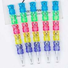 5pcs Cute Creative Patchwork Teddy Bear Pencils - Multicolor - View 1