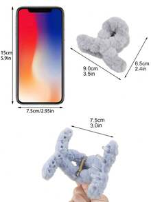 3件套裝 毛絨小號十字馬尾髮夾 適合秋冬 - 彩色 - 查看 4