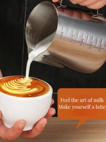 1pc Stainless Steel Milk Frothing Pitcher For Latte Art, Thick Milk Frother Jug, Coffee Shop Accessories, Suitable For Latte Art, Gifts For Friends, Coffee House, Restaurant, Garden, Leisure Bar, Dessert Shop, Home, Office, 250ml/350ml/600ml/900ml Back To School - Silver - View 3