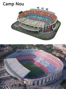 1套3d世界杯足球場拼圖,紙藝建模玩具,適合足球迷。作為禮物 - 摩卡棕 - 查看 2