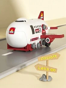 1盒兒童拆卸組合飛行器工程車玩具套裝,螺絲刀組裝益智玩具,適用於3歲以上的男孩/寶寶,是聖誕禮物的絕佳選擇 - 黃色 - 查看 8