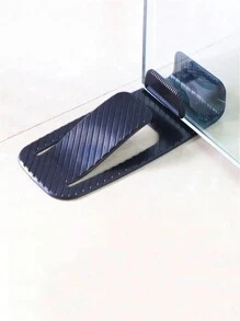 1個多功能隱形門擋,易安裝的牆壁保護器,無需釘孔門止 - 黑色 - 查看 5