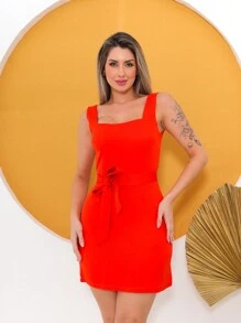 Women Dresses - Orange - View 1