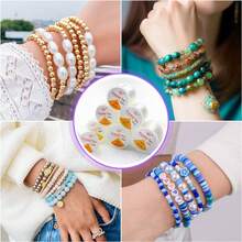 1條透明彈性珠子線（0.5mm*100m）,用於寶石首飾製作,diy項目的理想選擇 - 白色 - 查看 4