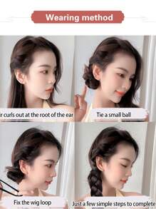 1件/2件装长款编织马尾辫合成假发接发，女士马尾辫配发带，采用合成纤维制成，多种长度可选，适合圣诞节、日常佩戴、派对等场合。 - 棕色 - 查看 11