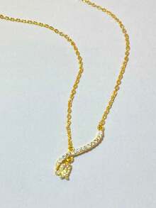 1入華麗的鋯石嵌入夕陽色鏈子項鍊,適合女性日常穿戴 - 晚霞花朵項鍊 - 查看 4