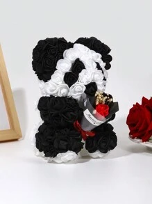 浪漫橙色玫瑰和可愛的小熊裝飾禮物,適用於新年、婚禮、情人節等節日 - 橘色 - 查看 6