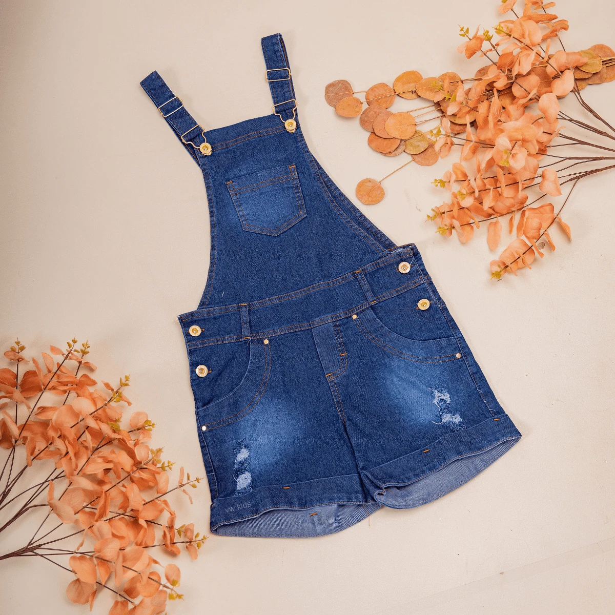 Macacão Infantil Jardineira Jeans Menina Juvenil Short