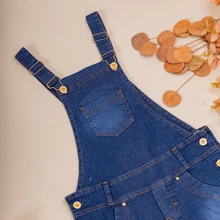 Macacão Infantil Jardineira Jeans Menina Juvenil Short