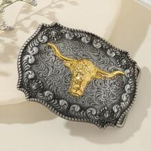 1 件鋅合金時尚龐克復古西部牛仔皮帶扣 - 彩色 - 查看 1