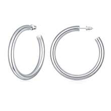 1 Paire De Boucles D'oreilles Créoles Rondes Audacieuses Pour Femmes, Plaquées Or, Conception Cylindrique En Acier Inoxydable