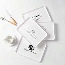 1入組北歐風格極簡長方形盤子 - 白色 - 查看 4