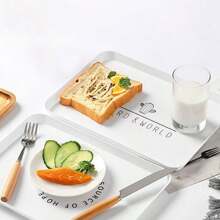 1入組北歐風格極簡長方形盤子 - 白色 - 查看 6