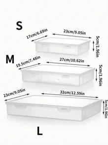 1pc/2pcs Desktop Dust-Proof ID Card & Document Storage Box, A4 File Organizer Box, Suitable For Storing Household Registration Book, Important Certificates, Moisture-Proof Document Folder - Clear - View 3