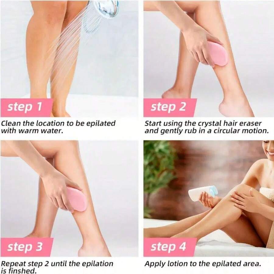 1PC Women's Legs Can Be Reused With Crystal Hair Removal Tools. Magic Painless Hair Removal Tools Do Not Need Scraping And Exfoliating Tools. Washable Nano Hair Removal Is Suitable For Smooth Skin. - Purple - View 1