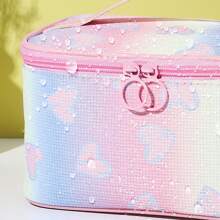 Sweet Love漸層閃粉輕巧化妝包,大容量洗漱包購物健身化妝品收納包 - 粉色 - 查看 4