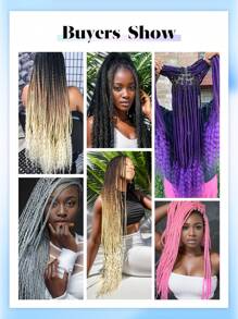 预售 1 件 165G 40 英寸 Jumb 编织接发低合成黑色粉色蓝色棕色绿色多色头发适合女性日常派对角色扮演婚礼使用可在热水中定型并防止在高温下燃烧的接发编织头发 - 彩色 - 查看 7