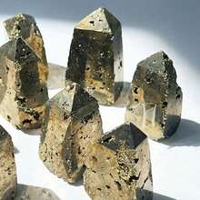 1pc Natural Raw Pyrite Tower For Home Decor, Gifts For Family & Friends Pyrite Quartz Crystal Collection - 1 Pc Random - View 15