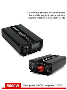 7000W 5000W 4000W 纯正弦波逆变器电源 12V 转交流 220V 50HZ 移动电源转换器太阳能车载逆变器 - 黑色 - 查看 4