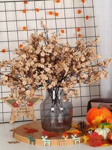 1 件人造花，人造花散装真实触感人造满天星花束假塑料丝绸花，适用于家庭厨房卧室婚礼节日、派对装饰（秋季白色）、情人节、礼物 - 秋白色 - 查看 3