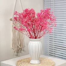 1束乾花,嬰兒生日用花朵,自然雪山花枝,派對桌面花瓶花園辦公室婚禮家居禮物diy花圈花卉 - 粉色 - 查看 2