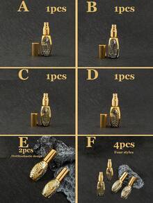 1-4入組10ml空玻璃噴霧瓶,可重複使用的旅行香水噴霧器,可攜式化妝品容器 - 黃色 - 查看 3