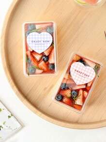 10入組一次性透明方形慕斯提拉米蘇蛋糕盒，適用於蛋糕、甜點、水果、糕點包裝婚禮派對禮品袋 - 無色 - 查看 7