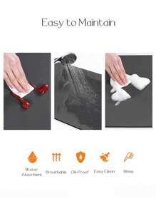 1/2 件咖啡垫 - 隐藏污渍吸收橡胶背衬速干垫适用于厨房柜台咖啡吧配件碗碟干燥垫适用于咖啡机咖啡机咖啡壶浓缩咖啡机 - 黑色 - 查看 8