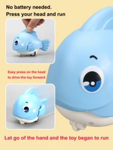 1入組小魚形慣性壓壓玩具,4種顏色可選,適合送禮,如萬聖節,聖誕節,感恩節,生日派對等 - 紅色 - 查看 6