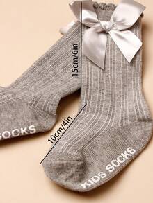 1pc Warm Baby Hat And 1 Pair Of Gray Over Knee Socks Suitable For 0-1 Year Old - Grey - View 5