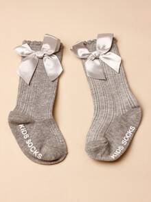 1pc Warm Baby Hat And 1 Pair Of Gray Over Knee Socks Suitable For 0-1 Year Old - Grey - View 2