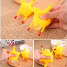 1隻下蛋小雞創意減壓玩具 - 黃色 - 查看 3