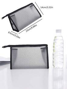 1個便攜式透明收納袋,男女適用,適合商務旅行、戶外、露營等。非常適合存放牙刷、沐浴露、乳液等日常必需品和化妝品。黑色。 - 黑色 - 查看 4