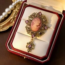 Vintage  Elegant Queen Head Portrait Brooch For Women Antique Wedding Bridal Bouquet Clothing Jewelry - Beauty Head - View 7