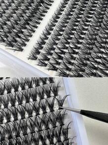 Bộ 7 sản phẩm nối mi DIY, cụm mi, keo dán mi, 280 cụm mi, độ cong D, mềm mại, 9-15mm, hỗn hợp, dung dịch rửa mi, nhíp, cọ làm sạch mi - màu đen - Xem 4