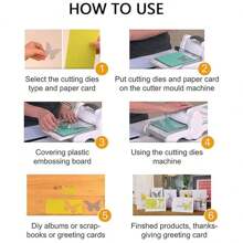 1個碳鋼金屬浮雕紙張剪切模具,長幾何形狀剪切模具,新鮮風格,diy相簿,相片冊,裝飾性浮雕工具 - 銀色E - 查看 6