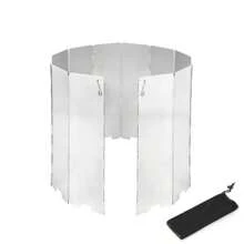 1pc Outdoor Camping 10x Folding Silver Aluminum Alloy Barbecue Windproof Board Three-Sided Windshield - Silver - View 1