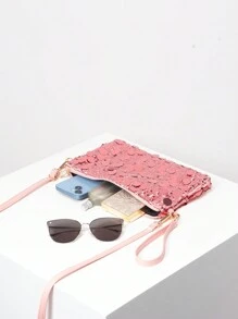 婚禮派對閃閃發亮的手拿包,閃閃發亮的單肩包,優雅的女士晚宴包,夜店/舞會閃粉錢包（隨機款式） - 粉色 - 查看 7