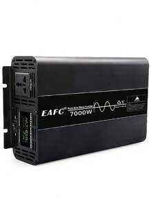 7000W 5000W 4000W 纯正弦波逆变器电源 12V 转交流 220V 50HZ 移动电源转换器太阳能车载逆变器 - 黑色 - 查看 1