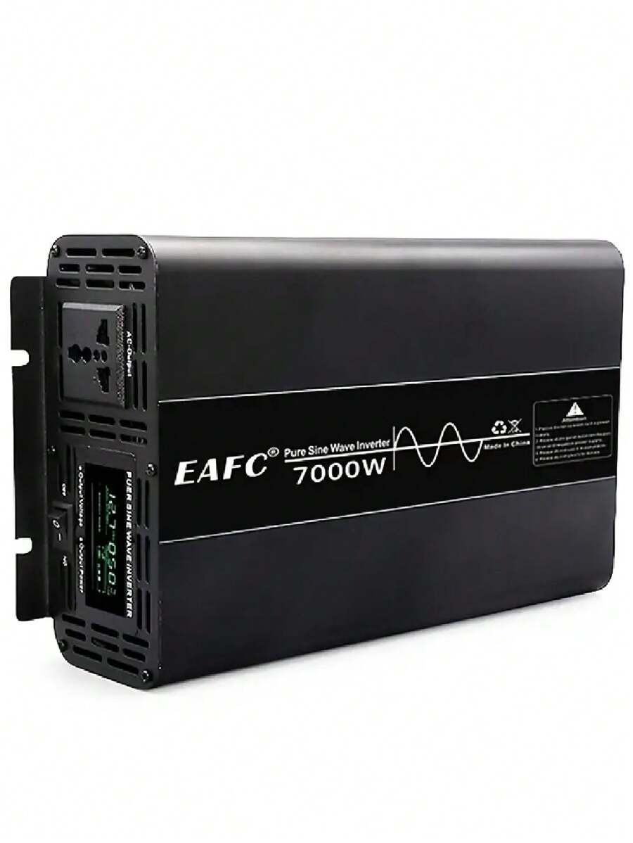 7000W 5000W 4000W 纯正弦波逆变器电源 12V 转交流 220V 50HZ 移动电源转换器太阳能车载逆变器 - 黑色 - 查看 1