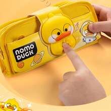 1pc 3d Cartoon Stress Relief Pencil Case, Cute Double Layer Pencil Pouch - Multicolor - View 11