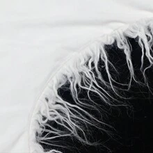 女性維京女王假羊毛毛皮領肩披肩戰士斗篷,larp Got晚會萬聖節服裝波西米亞風格 - 白色 - 查看 3